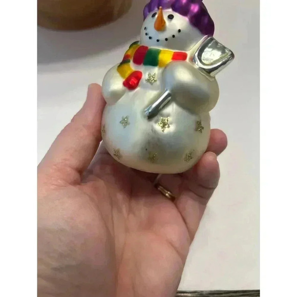 3 Partylite Snowman Glass Christmas Ornaments Mother, Snowbell Boy & girl EUC - Picture 4 of 6